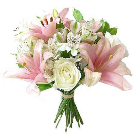 Букет невесты с альстромерией и лилиями «Ароматный цветок»